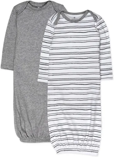 HonestBaby unisex-baby 2-pack Sleeper Gowns Layette Sets 100% Organic Cotton for Newborn Baby Boys, Girls, Unisex
