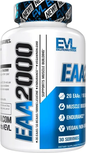 Vista 4 de BCAA - Cápsulas de aminoácidos esenciales EAA - Suplemento EAA para desarrollo muscular antes y después del entrenamiento, resistencia