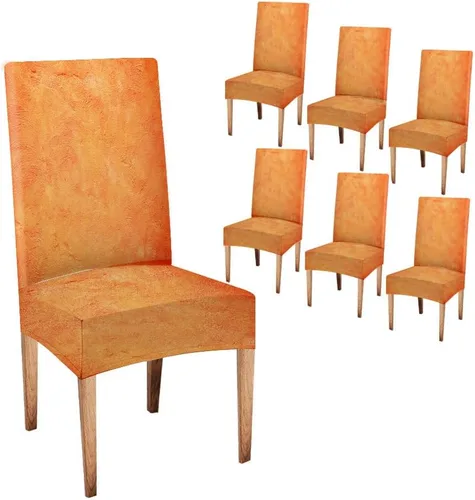 Vista 168 de TOMWISH Fundas para Sillas De Comedor 6, Fundas para sillas de comedor, pintura de arte abstracto, funda extraíble elástica de elastano para silla