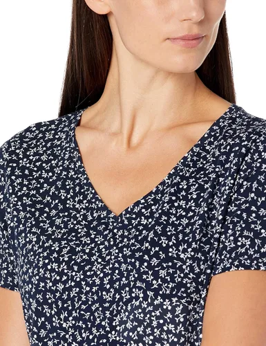 Vista 4 de Tienda Essentials - Camiseta de manga corta con cuello en V para mujer, corte clásico, 100% algodón, 2