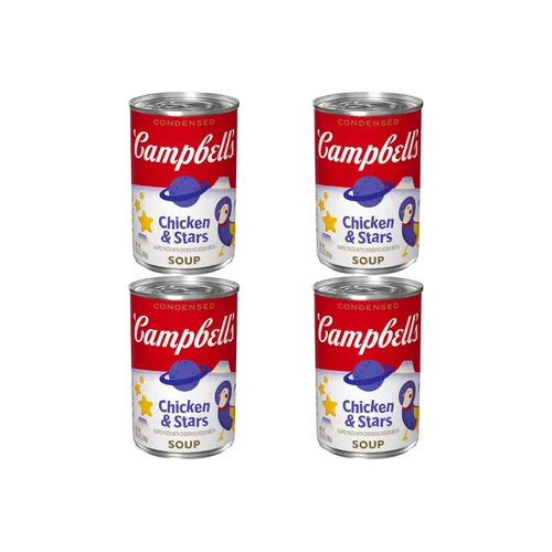 Vista 12 de Campbell's Sopa condensada para niños, sopa de pollo y estrellas, 10.5 onzas (paquete de 4)