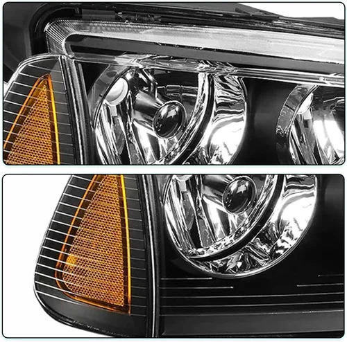 Vista 4 de TUSDAR Juego de 4 piezas de conjunto de faros delanteros halógenos Compatible con faros delanteros y luz de esquina lateral para Dodge Charger