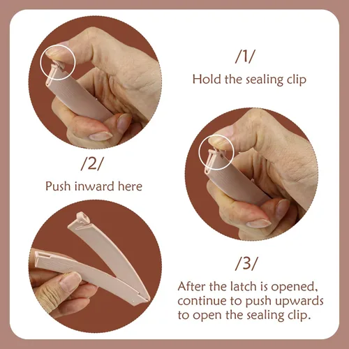 Vista 3 de 15 clips para bolsas de ostomía – Abrazaderas de bolsa drenables a prueba de fugas para cuidado de colostomía/ileostomía, barras de sellado