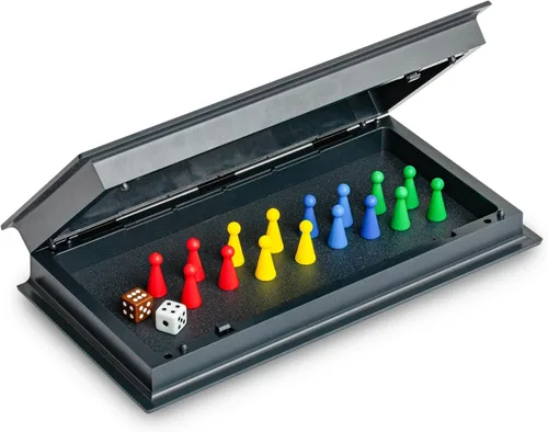 Vista 5 de Ludo - Juego de mesa plegable magnético para viajes, 9.75 pulgadas