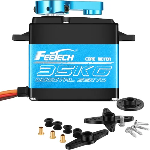 Vista 9 de FEETECH Servo motor de 44.1 lbs 7.4 V de alto voltaje impermeable de alto par RC servo servo de metal completo servo digital, caja de aluminio