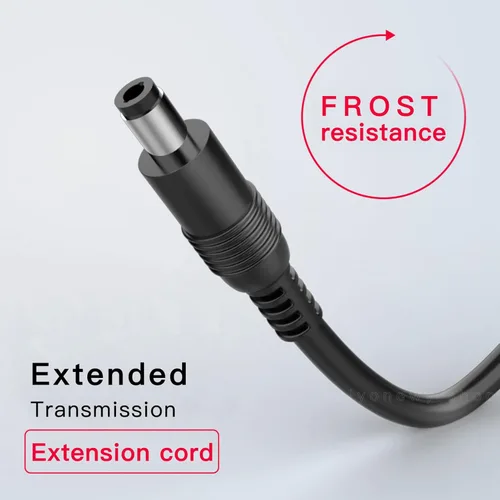 Vista 4 de Adaptador de cable de extensión Dc de 18 AWG, 0.217 in x 0.083 in, cable de extensión de alimentación de 12 V, adaptador de fuente de alimentación