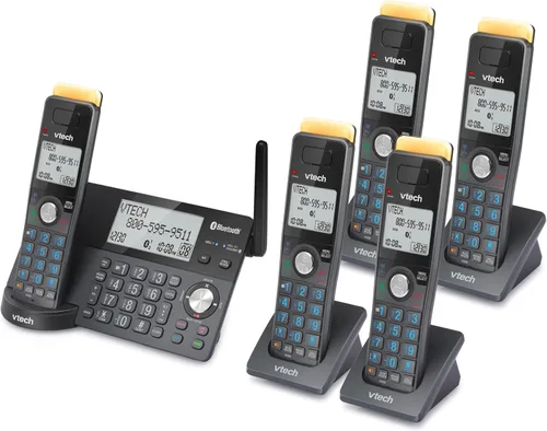 Vista 10 de VTech IS8128-51 - Teléfono inalámbrico DECT 6.0 de 5 manos con alcance superlargo para el hogar, con contestador automático, alcance de hasta 2300