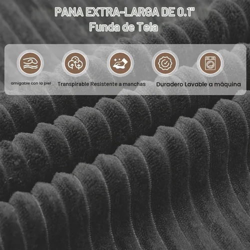 Vista 9 de Sofás seccionales sin hueso de 106 pulgadas para sala de estar, sofá modular en forma de U con asiento profundo, otomana extraíble, sofá de 4 plazas
