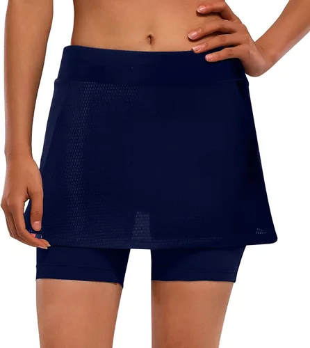 Vista 2 de Santic Faldas de ciclismo para mujer con pantalones cortos acolchados, faldas reflectantes transpirables de verano