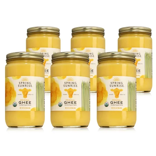 Vista 13 de Spring Sunrise Manteca de Ghee Orgánica Marrón - Mantequilla Clarificada de Vaca Alimentada con Pasto - Aceite de Cocina Libre de Lactosa y Gluten