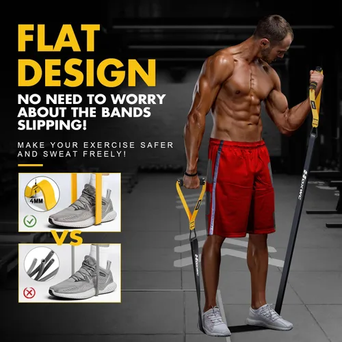 Vista 3 de Bandas de resistencia, banda de resistencia resistente con anclaje de puerta, asas, bandas de ejercicio para entrenar hombres y mujeres, ideal
