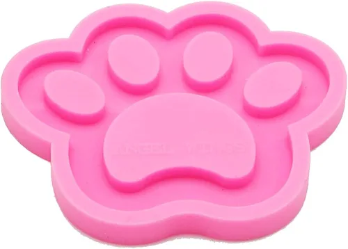 Vista 3 de Kit de 34 moldes de resina epoxi, corazón de cinta de amor con estampado de patas, moldes de silicona para moldes de resina epoxi con agujero, 4