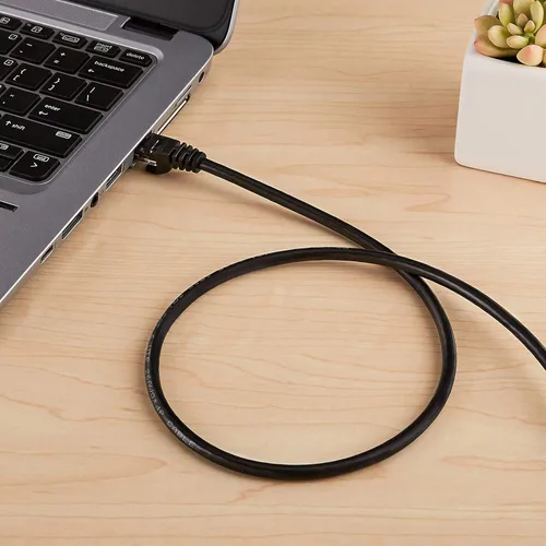 Vista 4 de Yaxa Basics - Cable de conexión Ethernet RJ45 Cat 6, cable de alta velocidad de 10 Gbps, 250 MHz, sin enganches, 3 pies, negro