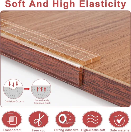 Vista 4 de Protectores de esquina a prueba de bebés, protector de esquina transparente, protector de borde suave de 6.6 pies (6.6 ft), protectores de esquina