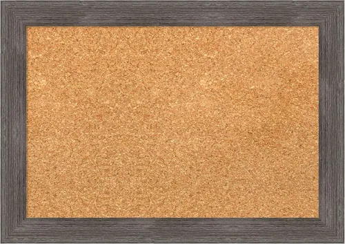 Vista 7 de Amanti Art Natural Cork Board for Wall, 18x24 Vision Board with Grey Wood Frame, Small Corkboard Office Decor for Home Organization, Country Rustic