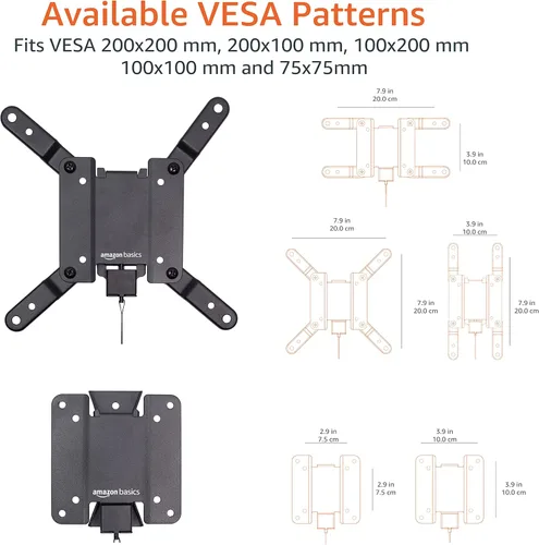 Vista 9 de Yaxa Basics Soporte de pared fijo plano para TV se ajusta a TVs de 12 a 40 pulgadas y VESA 200x200, negro