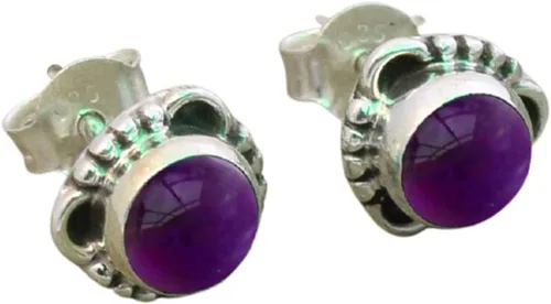 Vista 5 de Gemstone Post Stud Earrings 925 Sterling Silver Gemstone Stud Earrings For Girls Women Jewellery