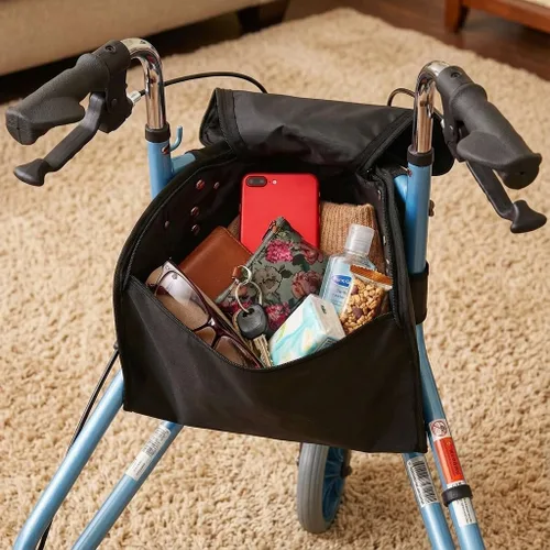 Vista 2 de NOVA Medical Products - Bolsa para andador con ruedas de 3 ruedas, color negro, 1 unidad