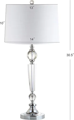 Vista 5 de JONATHAN Y Juego de 2 lámparas de mesa de cristal transparente de 29.5 pulgadas para sala de estar, dormitorio, lámpara de vela moderna con base