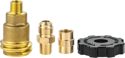 Vista 8 de Kit de adaptador de gas propano de 3 piezas, QCC1/POL a macho NPT de 1/4 pulgadas + macho POL a macho NPT de 1/4 pulgadas + QCC1 macho a 1/4