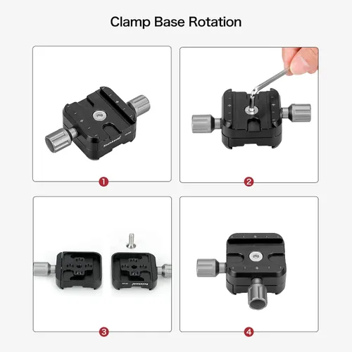 Vista 5 de koolehaoda QR-50B Abrazadera de placa de liberación rápida Adaptador de doble abrazadera compatible con Arca Swiss Plate RRS Rail Plate Nodal Slide