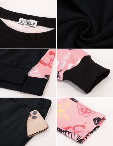 Vista 7 de Danna Belle Conjunto deportivo de 2 piezas con leggings para niñas, talla 5-12