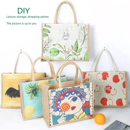 Vista 8 de Bolsa de yute grande de 16.5 x 7 x 13 pulgadas [10 unidades] con asas