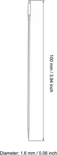 Vista 2 de uxcell Agujas de coser rectas largas bordadas agujas de rebordear acero inoxidable 3.94 pulgadas 40pcs