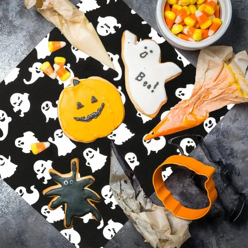 Vista 7 de 150 hojas de papel encerado de Halloween, papel de fantasma, blanco y negro, papel de envoltura de alimentos, impermeable, a prueba de aceite