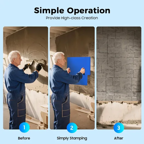 Vista 6 de TFCFL Juego de 4 alfombrillas para sellos de hormigón, 24 x 24 pulgadas, pizarra de textura de hormigón, alfombrilla de textura de hormigón