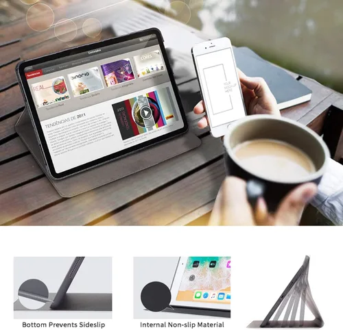 Vista 6 de Rossy Funda para Kindle de 10ª generación 2019, delgada, de piel sintética, ajustable, con encendido y apagado automático para Kindle de 10ª