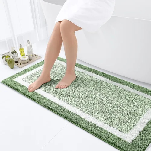 Vista 178 de OLANLY Alfombra de baño de microfibra extrasuave y absorbente, antideslizante, lavable a máquina, de secado rápido, adecuada para suelo de baño