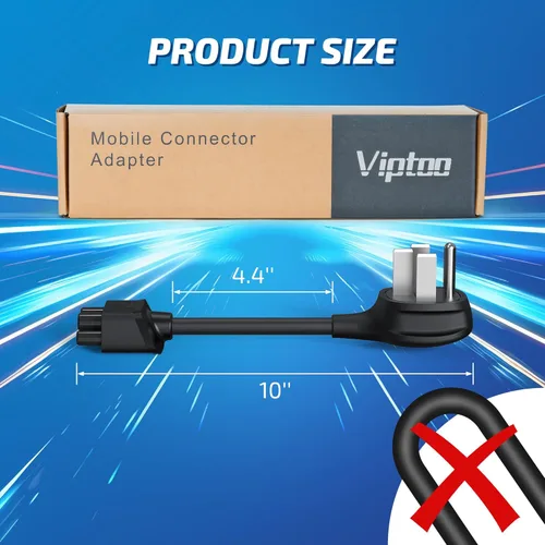 Vista 6 de VIPTOO Adaptador NEMA 14-50 para conector móvil Tesla Gen 2, adaptador de carga EV de 240 V 32 A nivel 2 para Tesla Model 3/Y/S/X, enchufe 14-50