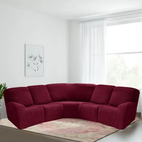 Vista 7 de LiveGo Funda reclinable de 5 plazas, 7 piezas, fundas elásticas para sofá modular reclinable para 5 cojines, fundas para sofá reclinable