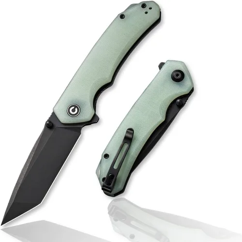 Vista 10 de CIVIVI Brazen Cuchillo de Bolsillo Plegable, Hoja Lisa Tanto D2 de 3.5 Pulgadas, Cuchillo G-10 para Acampar y Senderismo al Aire Libre con Tetones
