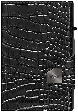 Vista 7 de Tru Virtu Cartera CLICK & SLIDE Cuero, Croco BlackBlack