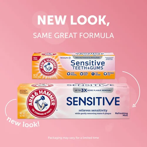 Vista 2 de Arm & Hammer Pasta de dientes sensible, menta refrescante, alivia la sensibilidad, 4.5 onzas (paquete de 12)