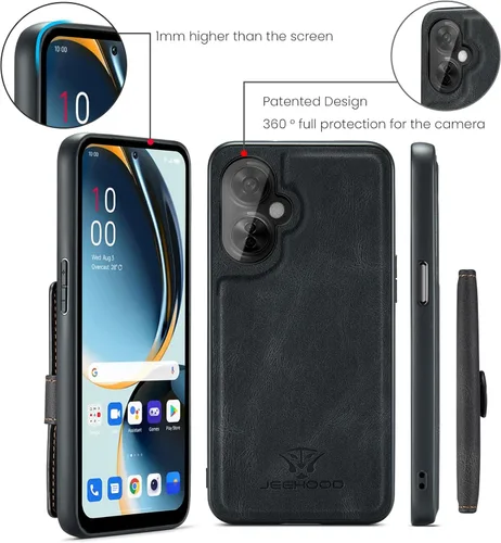Vista 3 de Funda para OnePlus Nord N30 5G / Nord CE 3 Lite 5G, cartera magnética desmontable con ranura para efectivo, funda compatible con carga inalámbrica