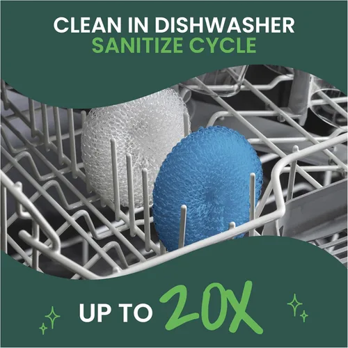 Vista 6 de Scotch-Brite Almohadillas de plástico antiarañazos, limpia los platos sin rayar, 3 almohadillas para fregar