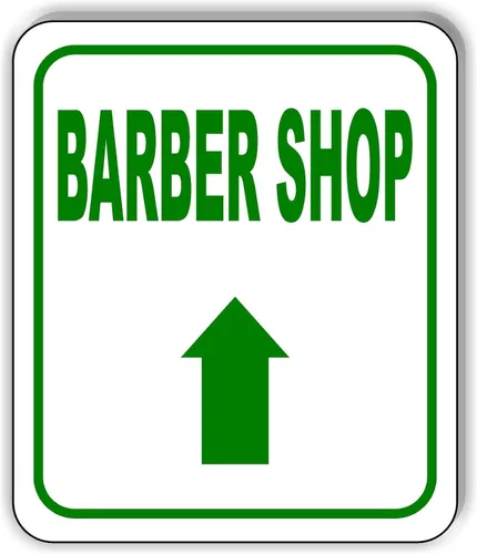 BARBERÍA TIENDA DIRECCIONAL ARROW VERDE Aluminio Compuesto Exterior Letrero 8.5" x10"
