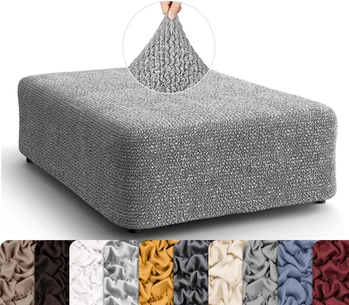 Vista 40 de PAULATO BY GA.I.CO. Funda otomana grande para taburete, funda de tela de poliéster suave, protector elástico de muebles de 1 pieza, colección Mango