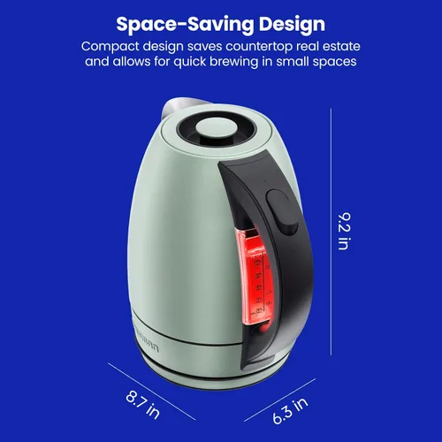 Vista 36 de Chefman Hervidor eléctrico, hervidor eléctrico de acero inoxidable de 1.8 litros con apagado automático, luces LED, protección para hervir y secar