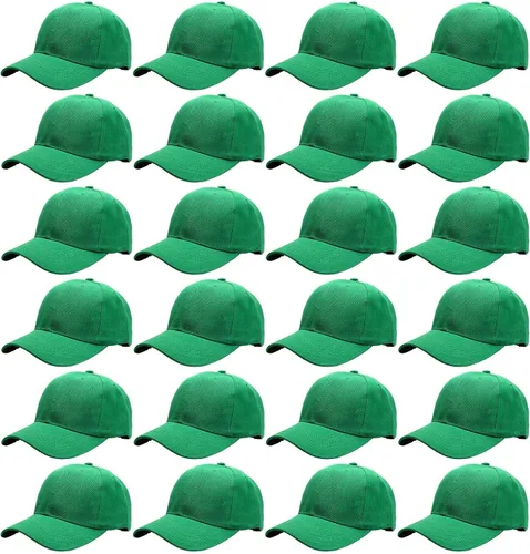 Vista 31 de Falari - 24/144 unidades de gorra de béisbol unisex, lisa y de tamaño ajustable, venta al por mayor