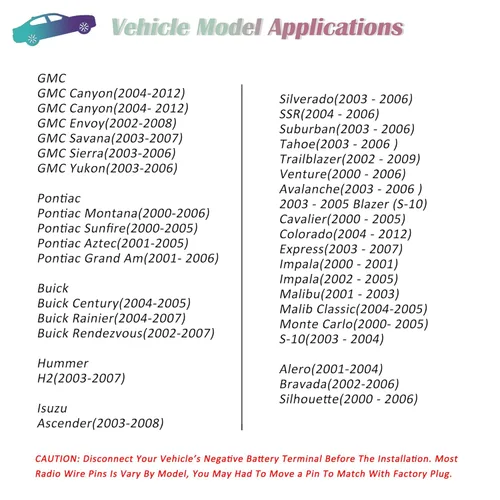 Vista 4 de G Adaptador de antena de arnés de cableado de radio estéreo compatible con la mayoría de GM Chevy GMC Pontiac
