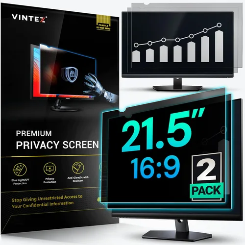 Vista 30 de VINTEZ Pantalla de privacidad de 14 pulgadas 16:9 para monitor de computadora y laptop, película protectora antirreflejos, filtro de luz azul