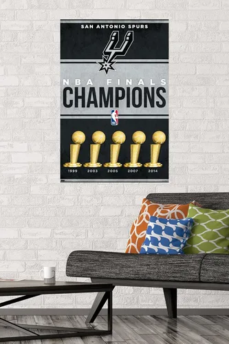 Vista 2 de Trends International NBA San Antonio Spurs - Póster de pared de Champions 23, 34 pulgadas de largo x 22.4 W, versión premium sin marco