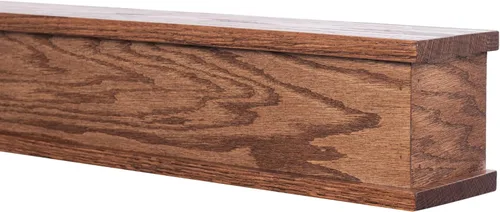 Vista 4 de MANTELSDIRECT Bisbee - Estantería de madera de roble de 60 pulgadas con moldura superior e inferior, roble provincial, 6 pulgadas de profundidad, 6