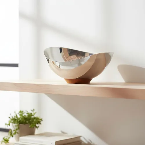 Vista 7 de Nambe Pulse Collection - Cuenco de frutos secos Cuenco para servir aperitivos para cacahuetes, pistachos, cerezas Edamame, frutas, dulces