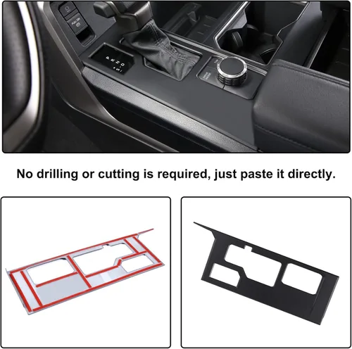 Vista 162 de Aunginsy Marco para panel de cambio de marchas con caja de almacenamiento Compatible con Toyota Tundra/Sequoia 2022-2024 2025 Protector contra