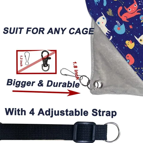 Vista 3 de Hamaca de rata para hurón, cama nación, jaula, juego de accesorios para la casa del personal y escondites para conejillo de indias, hurón de 13.8